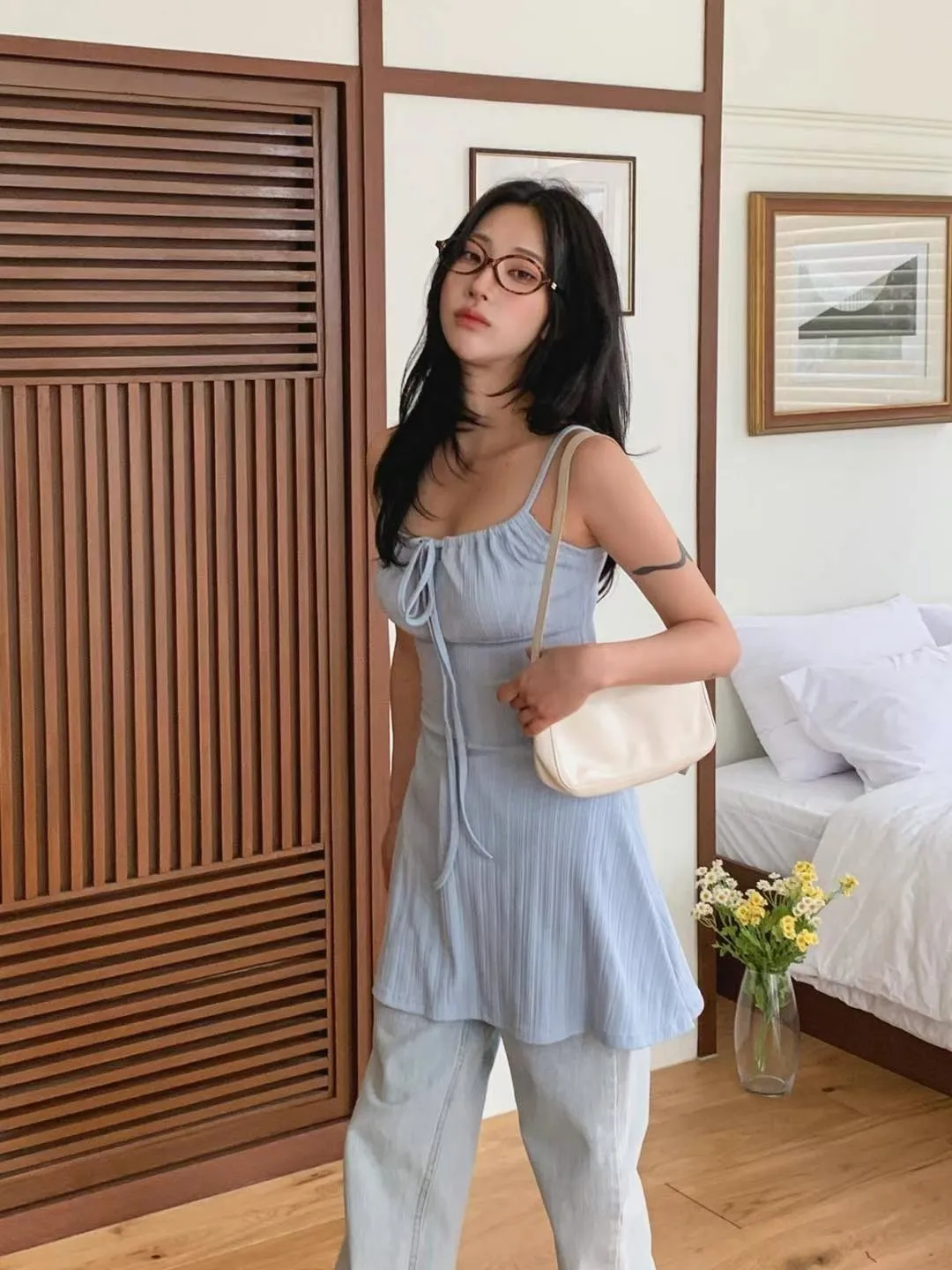 正韓超大版y2k口袋九分褲