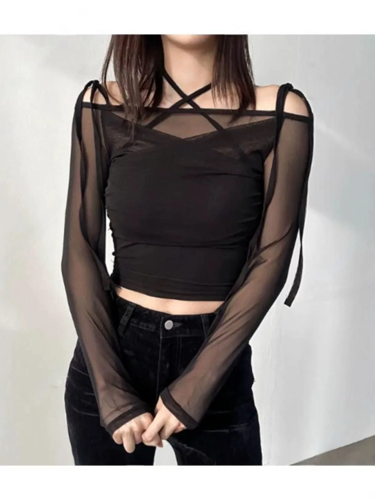 正韓網紗肩帶套裝