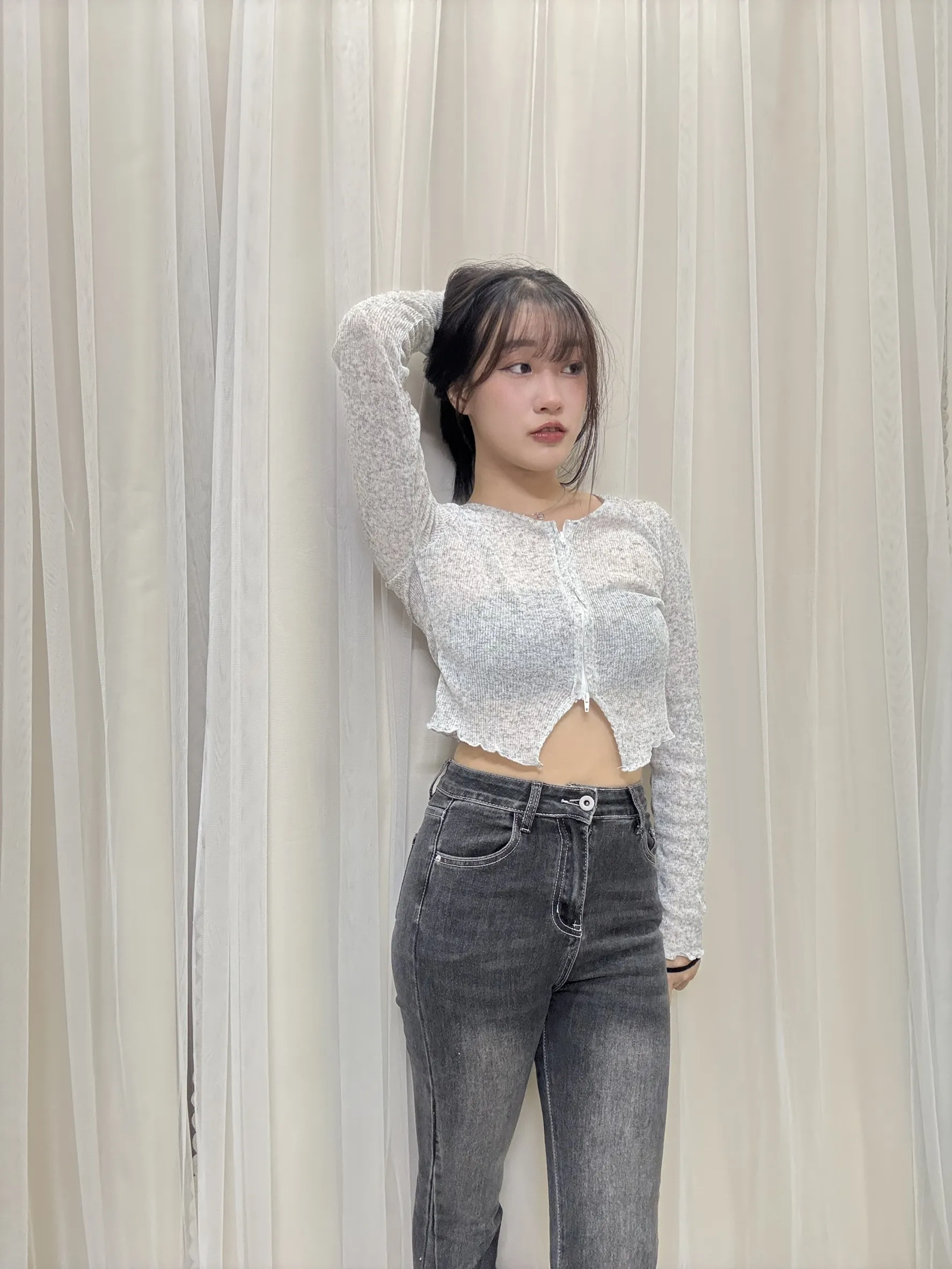 不規則針織開衫小罩衫