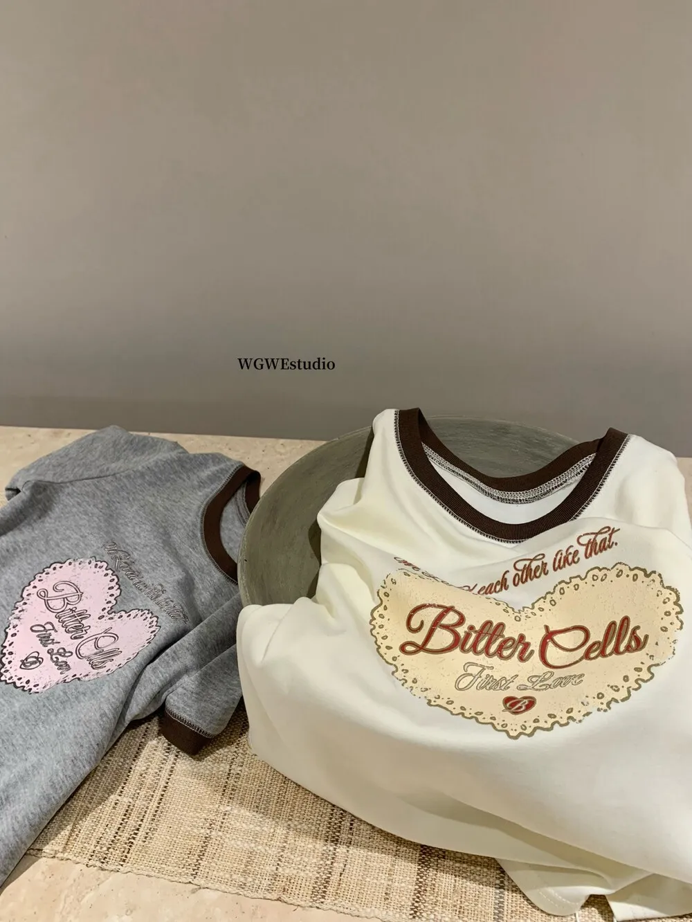 愛心印花短袖踢恤