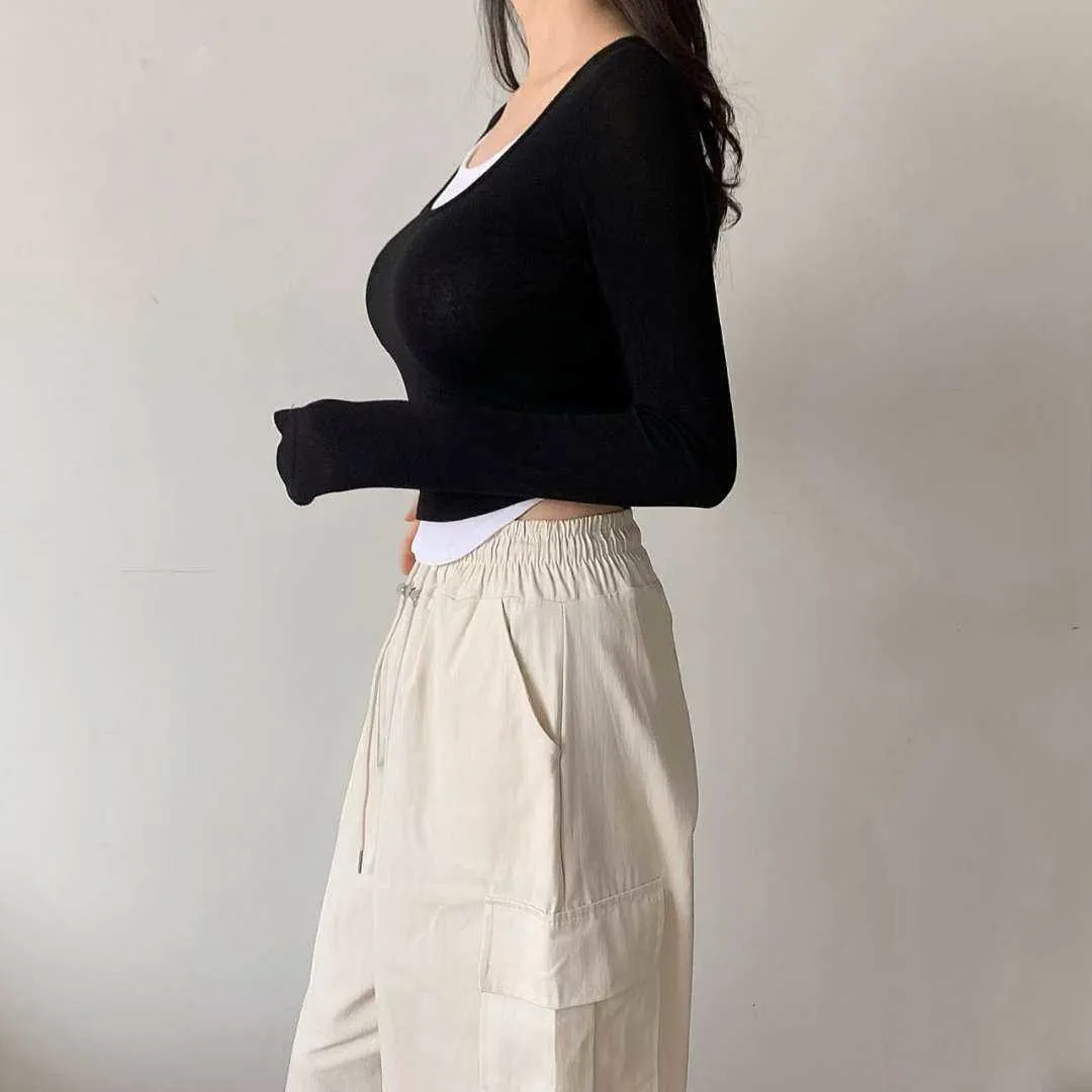 正韓拼接層次假兩件上衣