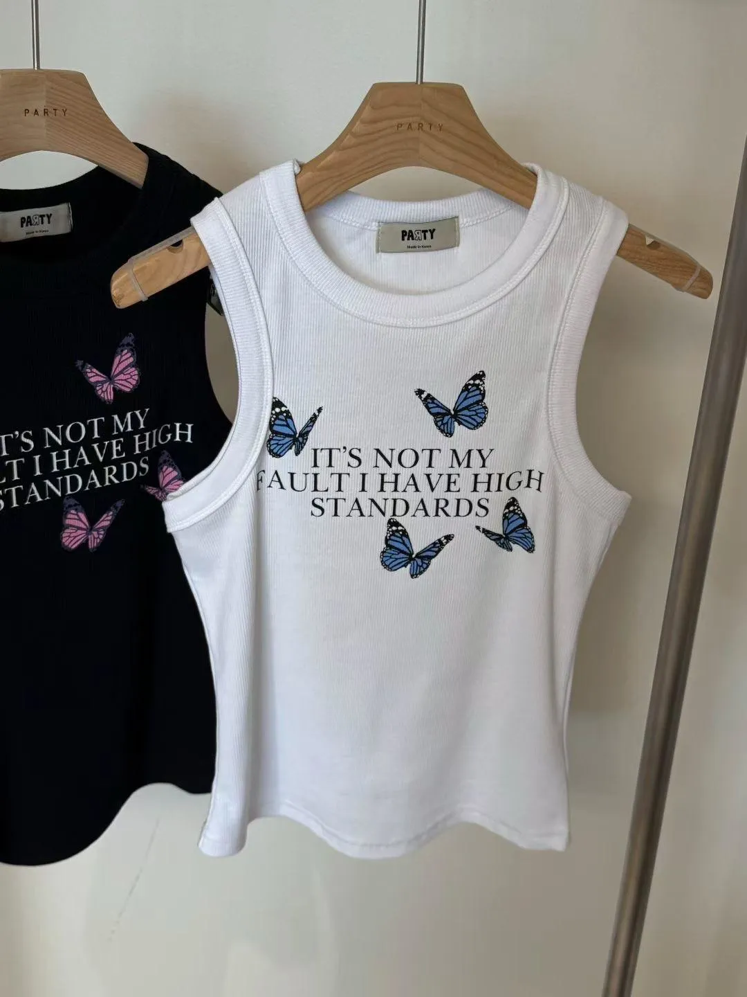 正韓y2k無袖蝴蝶背心