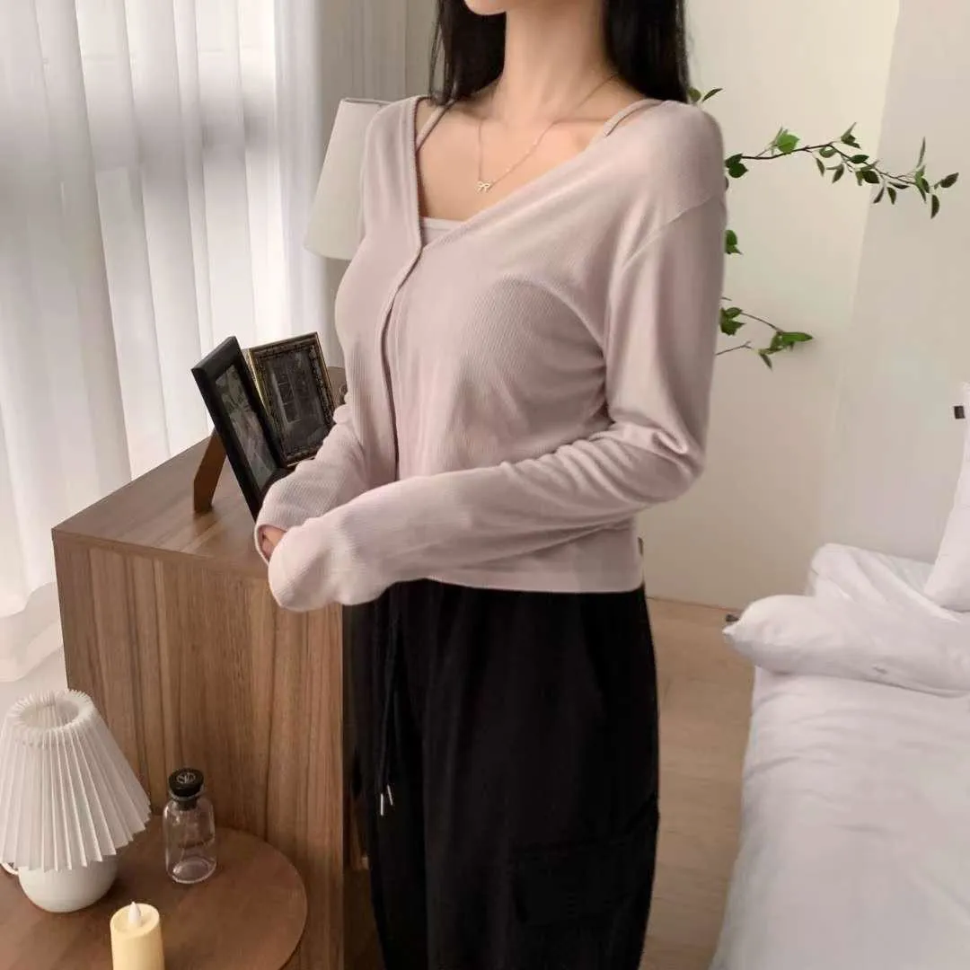 正韓基礎直條紋兩件套