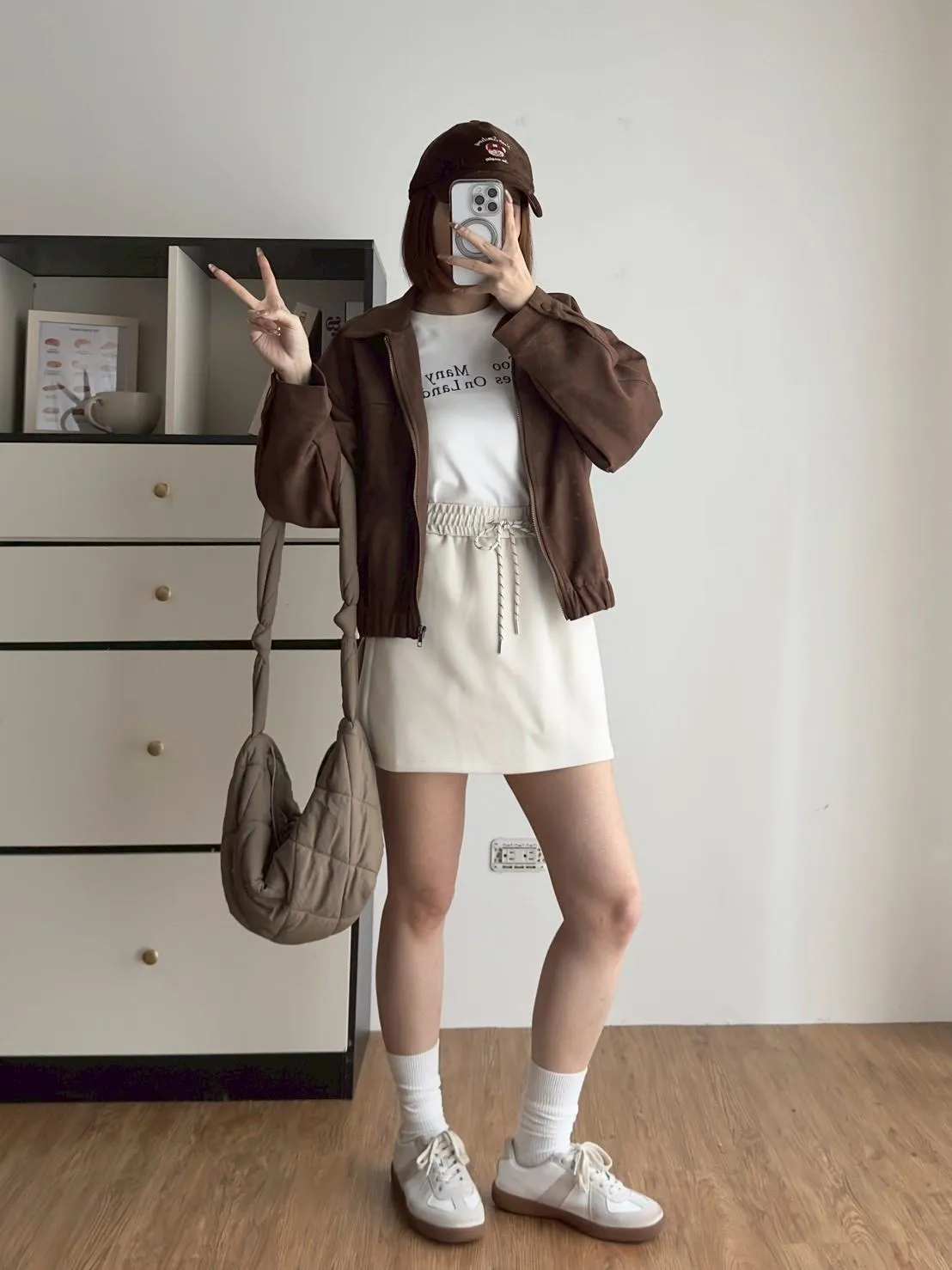 翻領麂皮拉鏈外套