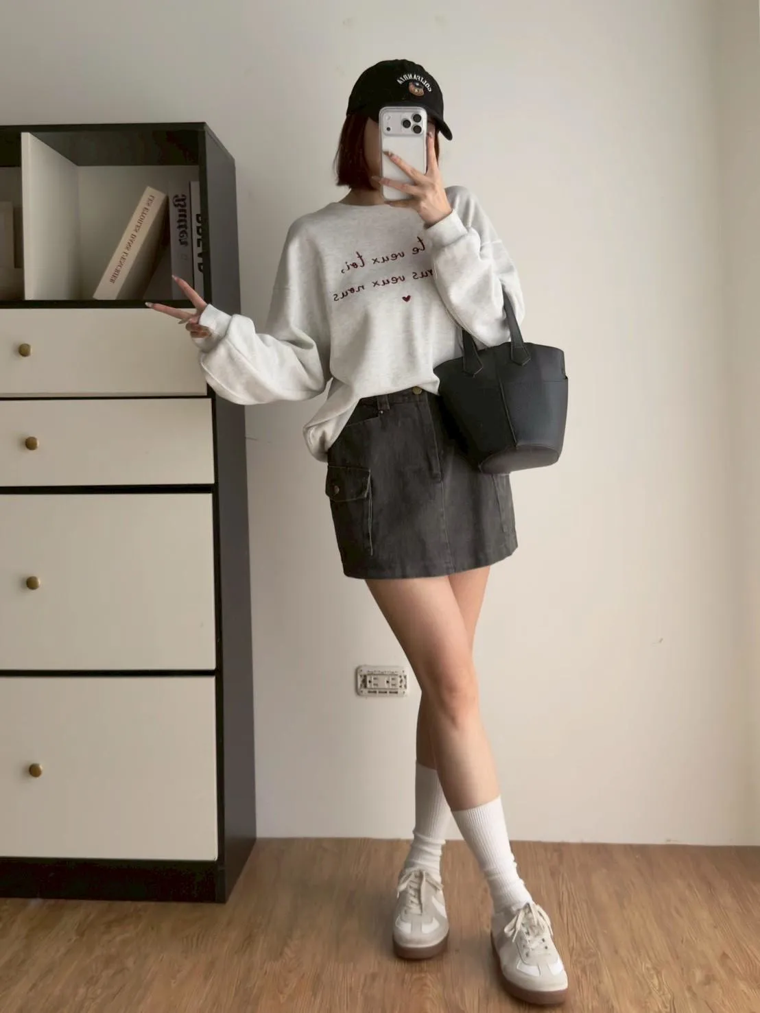 牛仔立體雙口袋短裙