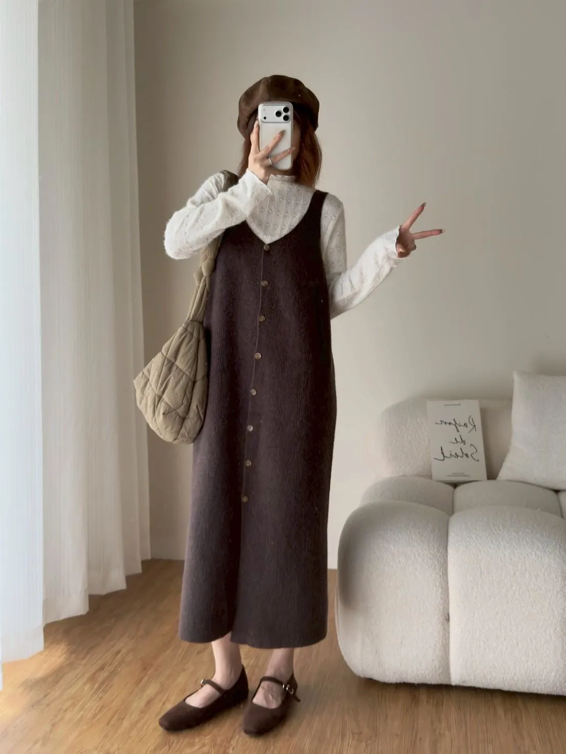 毛料排釦背心長洋