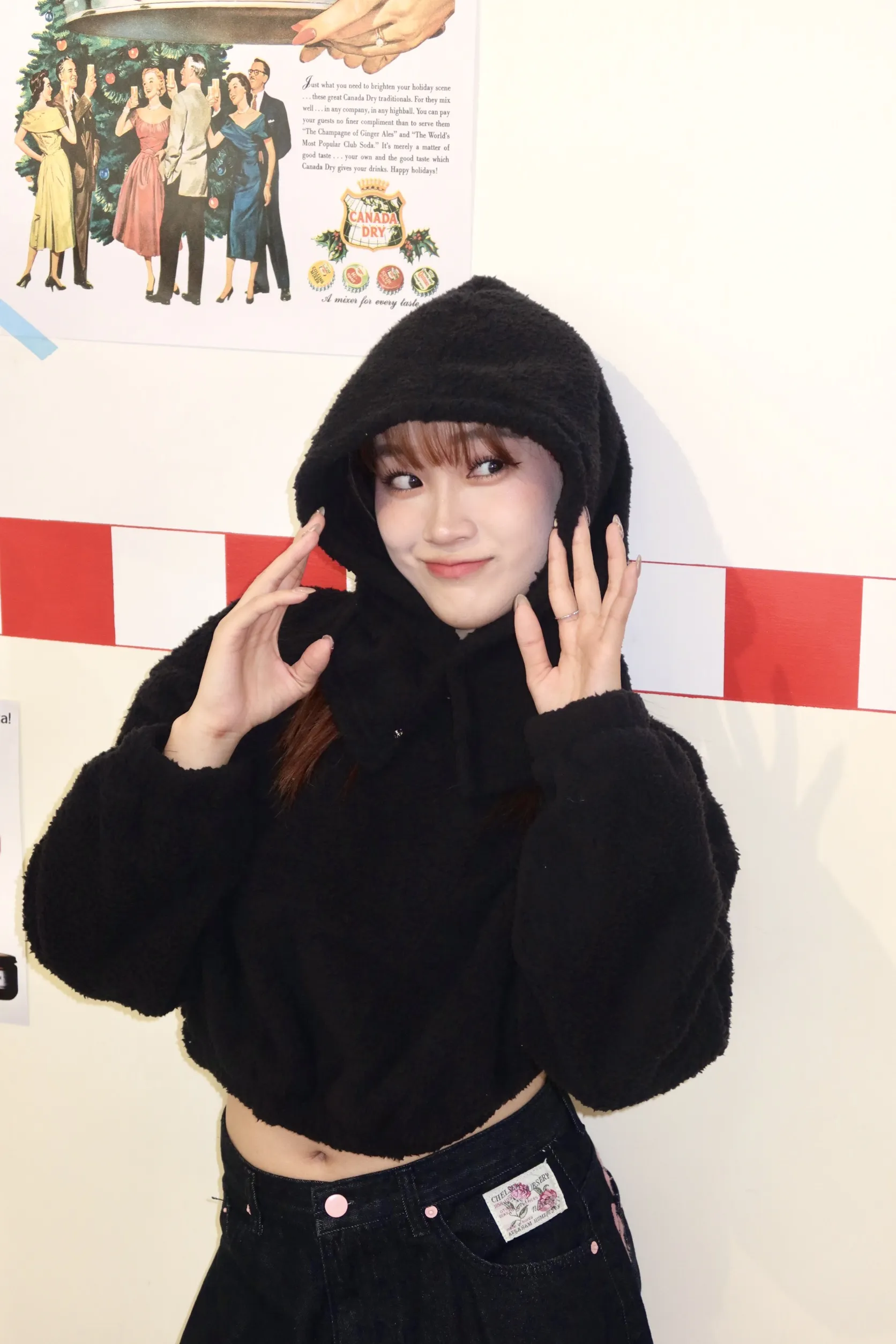 正韓巴拉克拉法羊毛熊熊帽套裝