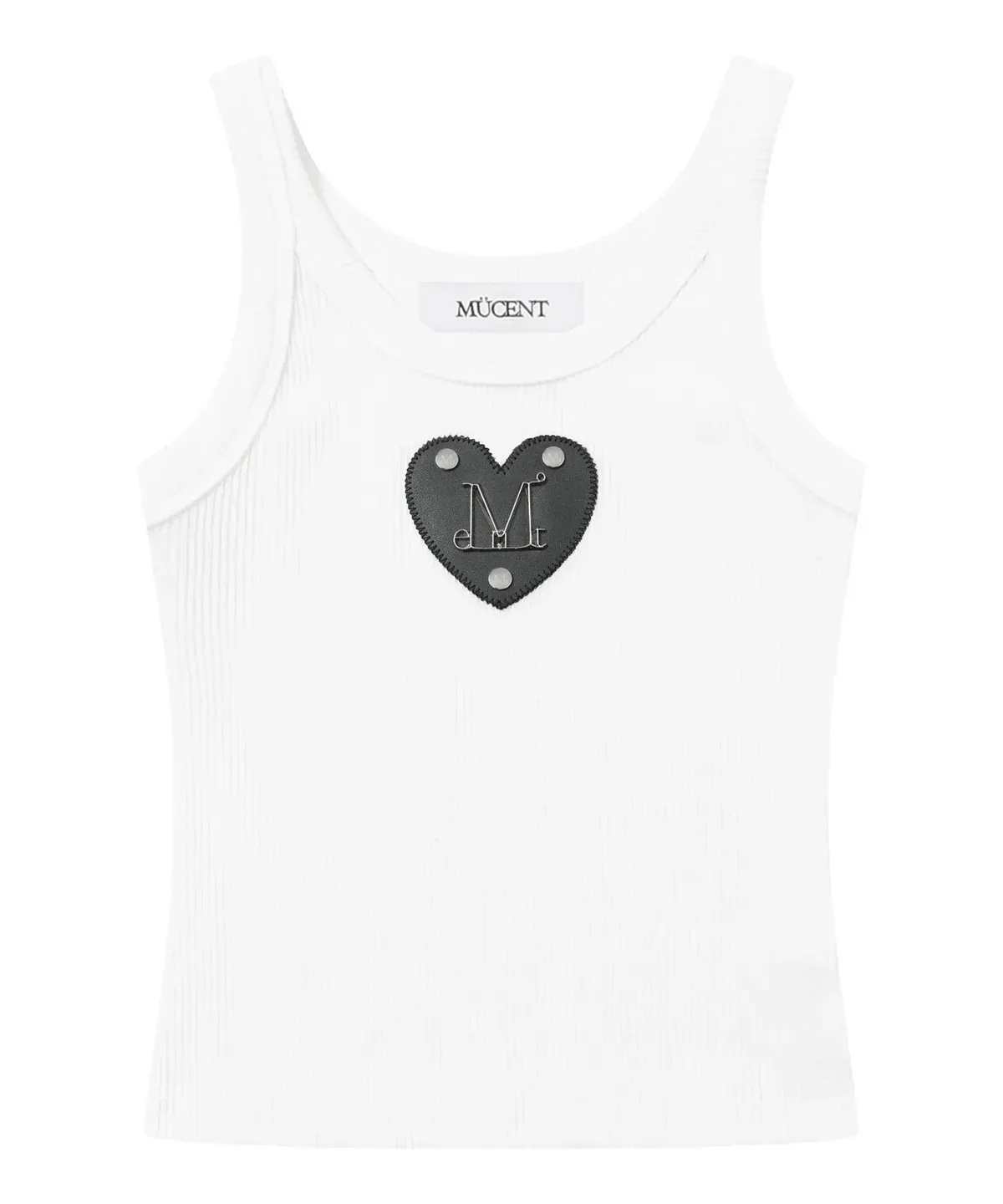 【預購】 MUCENT DYON METAL LOGO HEART PATCH SLEEVELESS  螺紋 素面 愛心背心