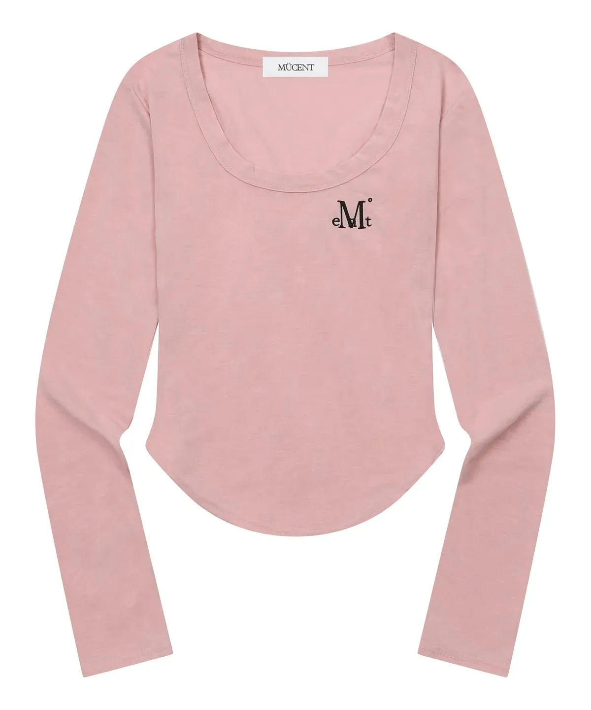 【預購】 MUCENTMARIEL SQUARE NECK CROP T 大圓領 素面 刺繡上衣 打底衣