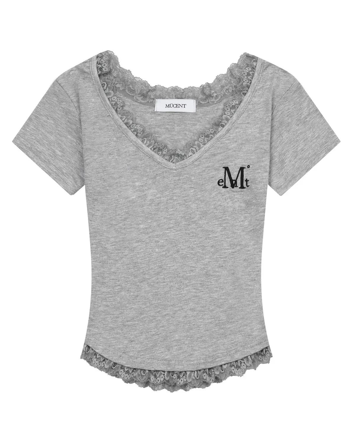 【預購】 MUCENT SUNNIOR LACE V-NECK HALF T  熱賣款 蕾絲 Ｖ領修身上衣