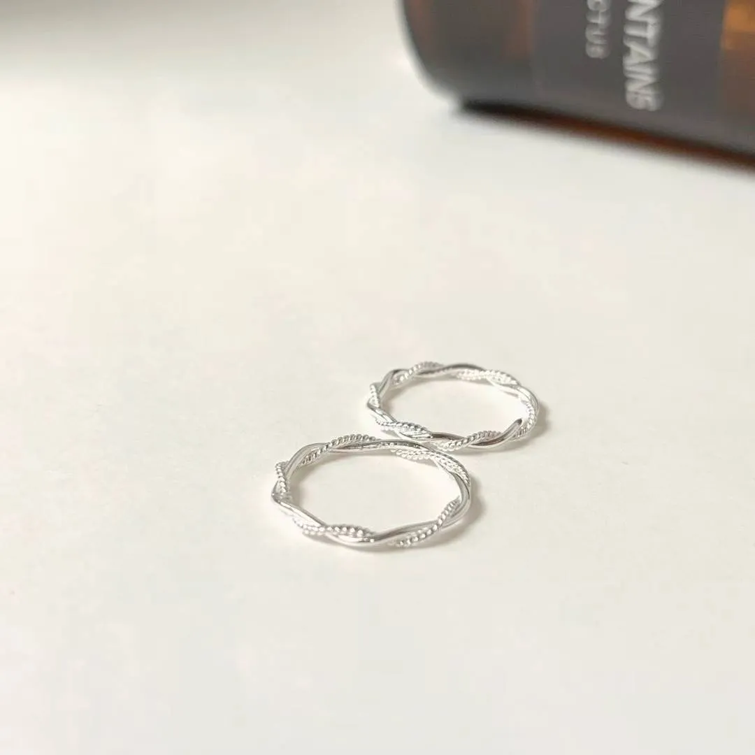 925純銀疊層螺旋線圈戒指