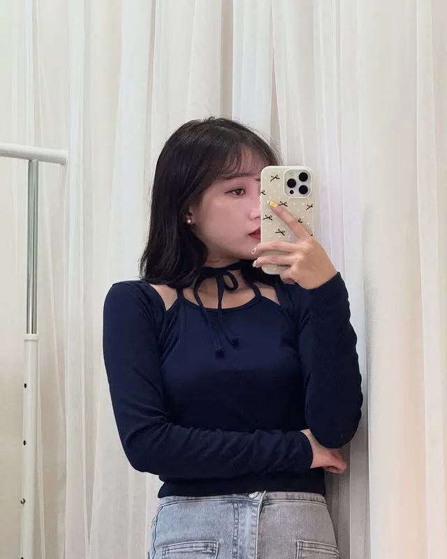 正韓愛麗絲掛脖假兩件上衣