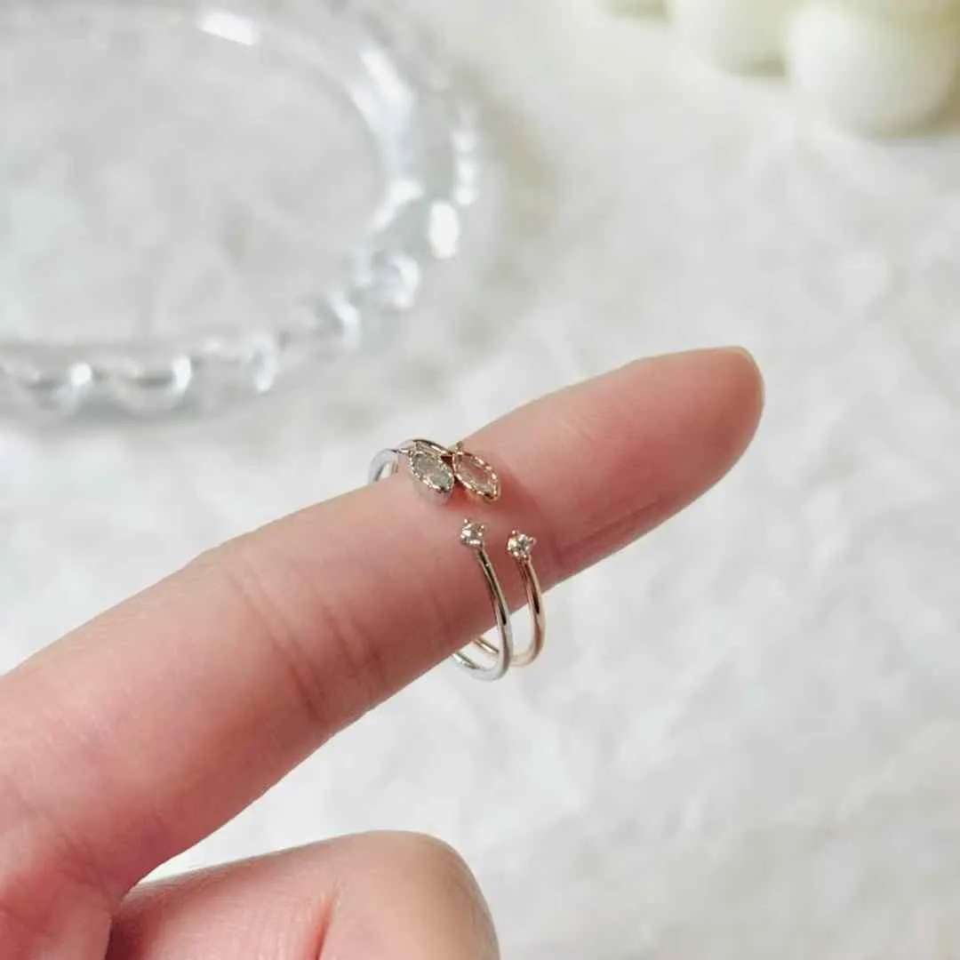 小巧魚兒水鑽活口戒