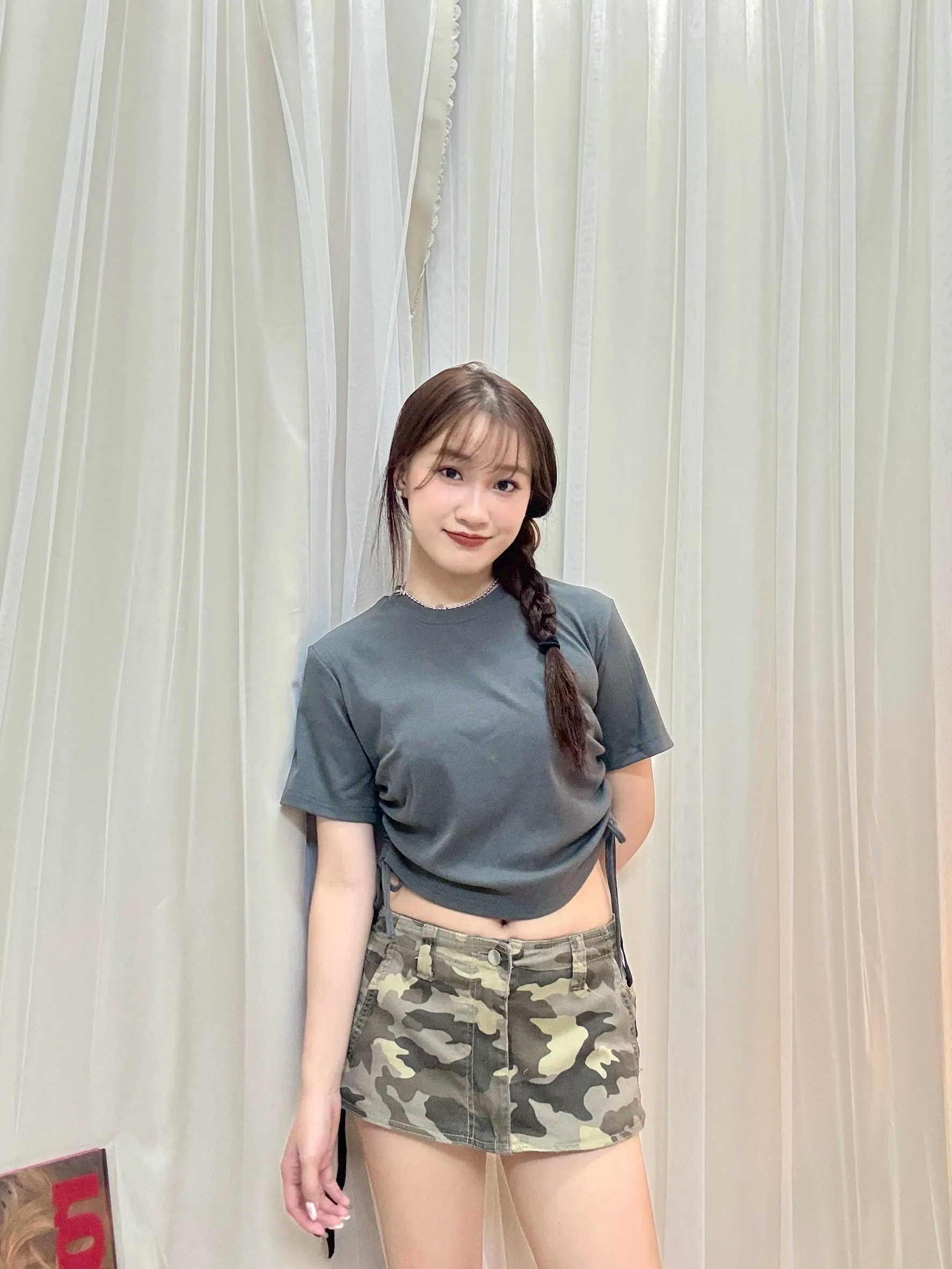 韓風日常-下抽繩圓領短T