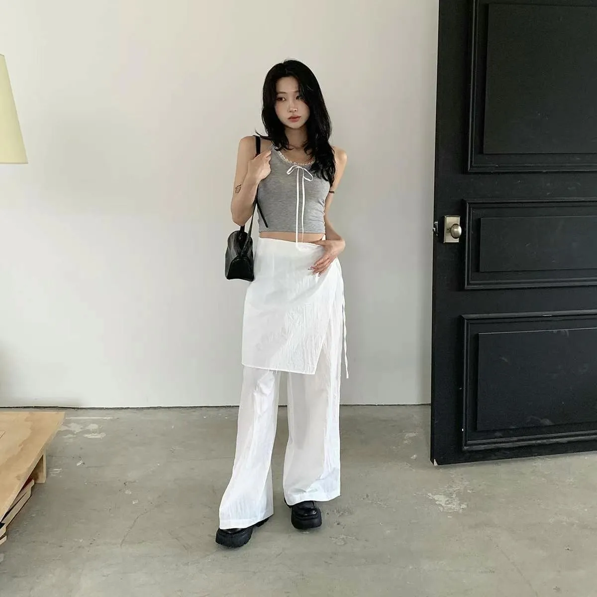 正韓蝴蝶結掛脖小背心