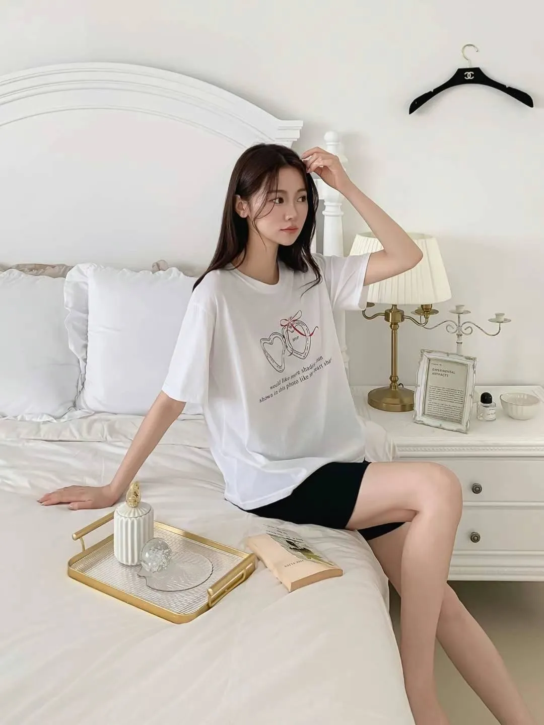 正韓雙愛心蝴蝶結T