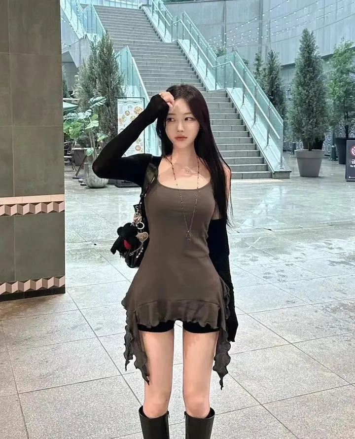 正韓包臀尾裙y2k短洋