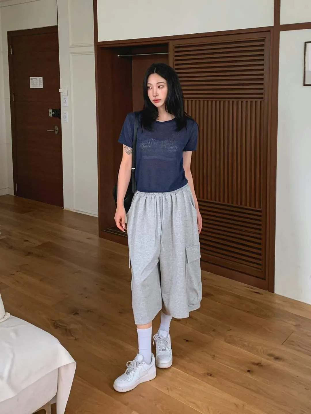 正韓超大版y2k口袋九分褲