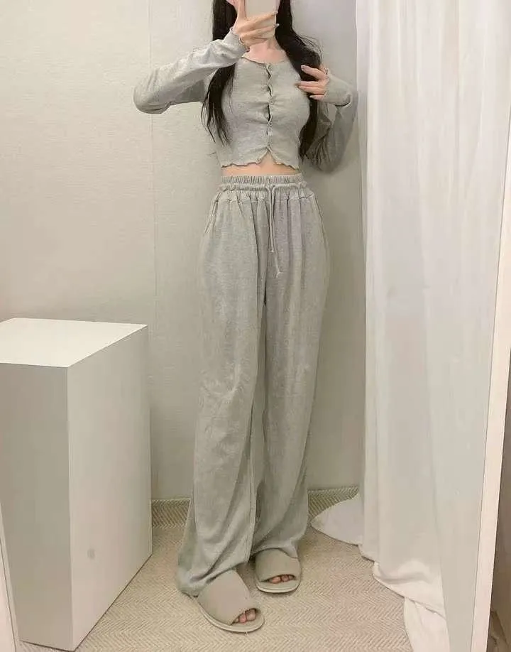 正韓木耳邊休閒兩件套裝