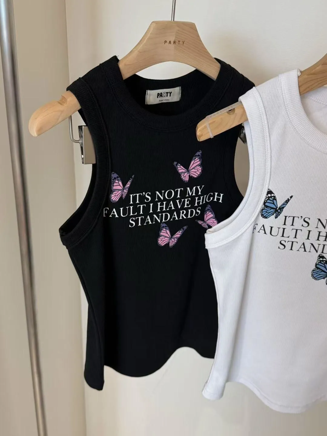 正韓y2k無袖蝴蝶背心