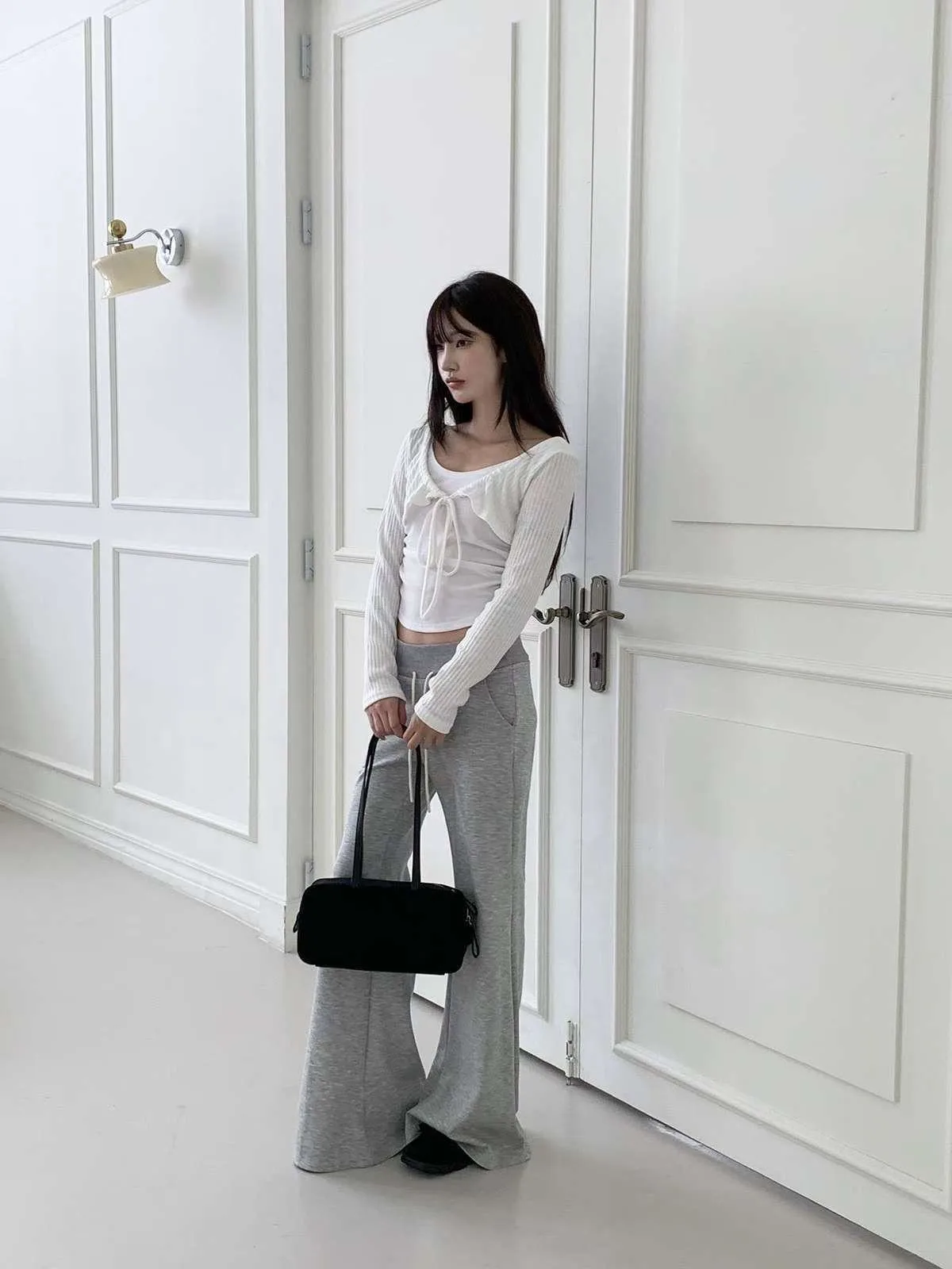 正韓假兩件短外套針織衫