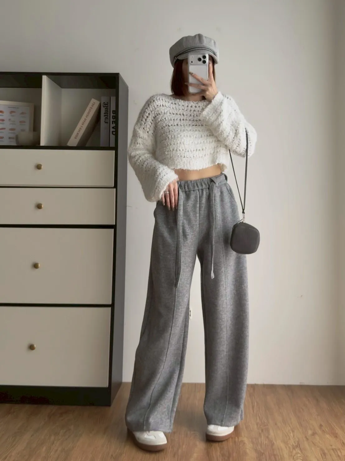 羊絨腰帶彎刀褲