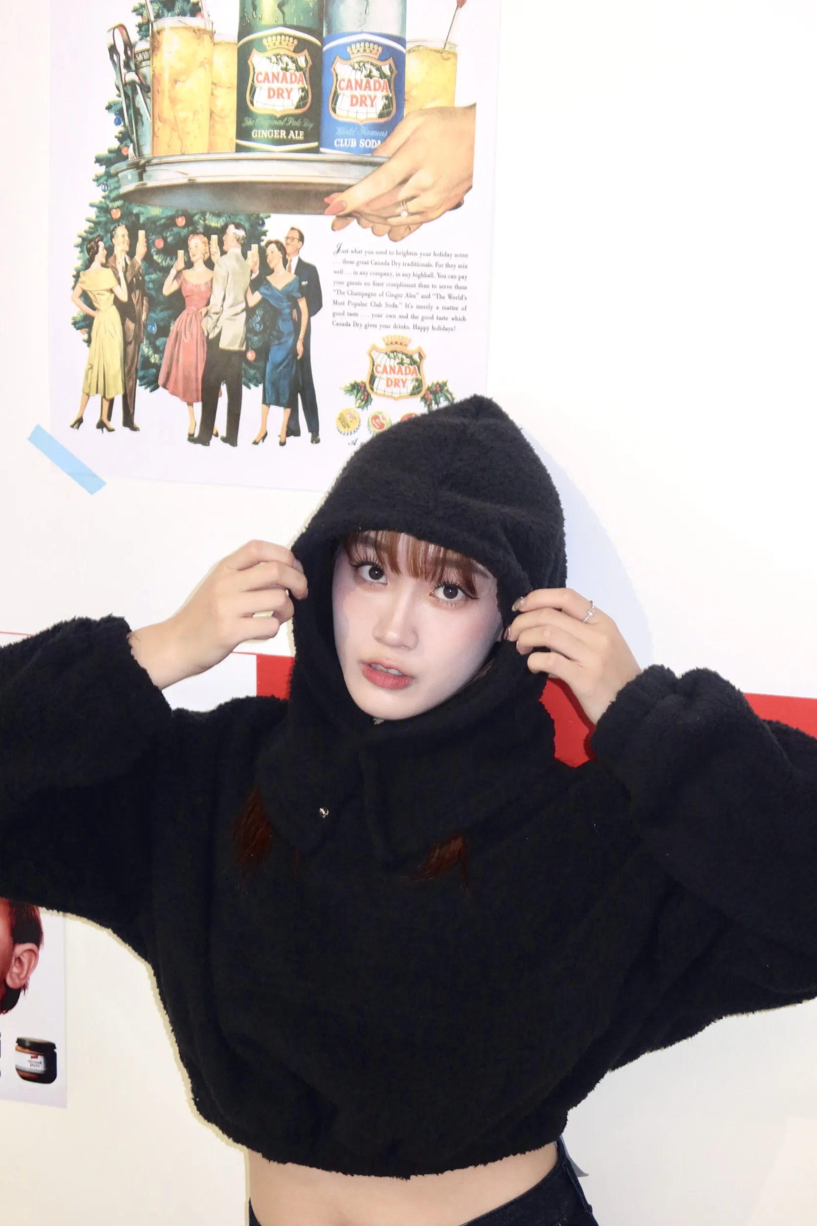 正韓巴拉克拉法羊毛熊熊帽套裝