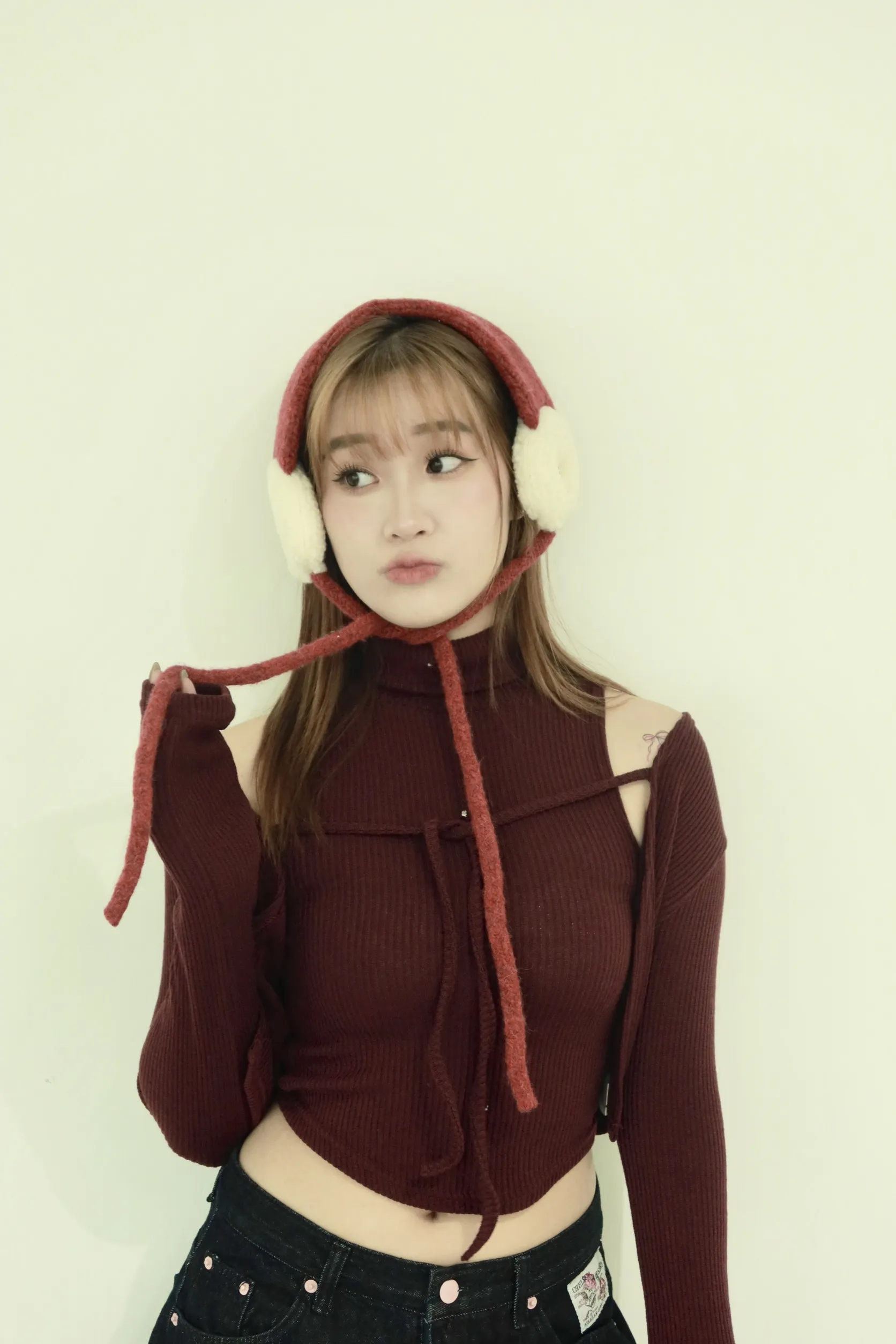 正韓高領開衫套裝