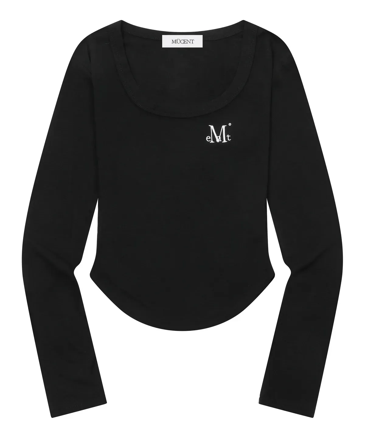 【預購】 MUCENTMARIEL SQUARE NECK CROP T 大圓領 素面 刺繡上衣 打底衣