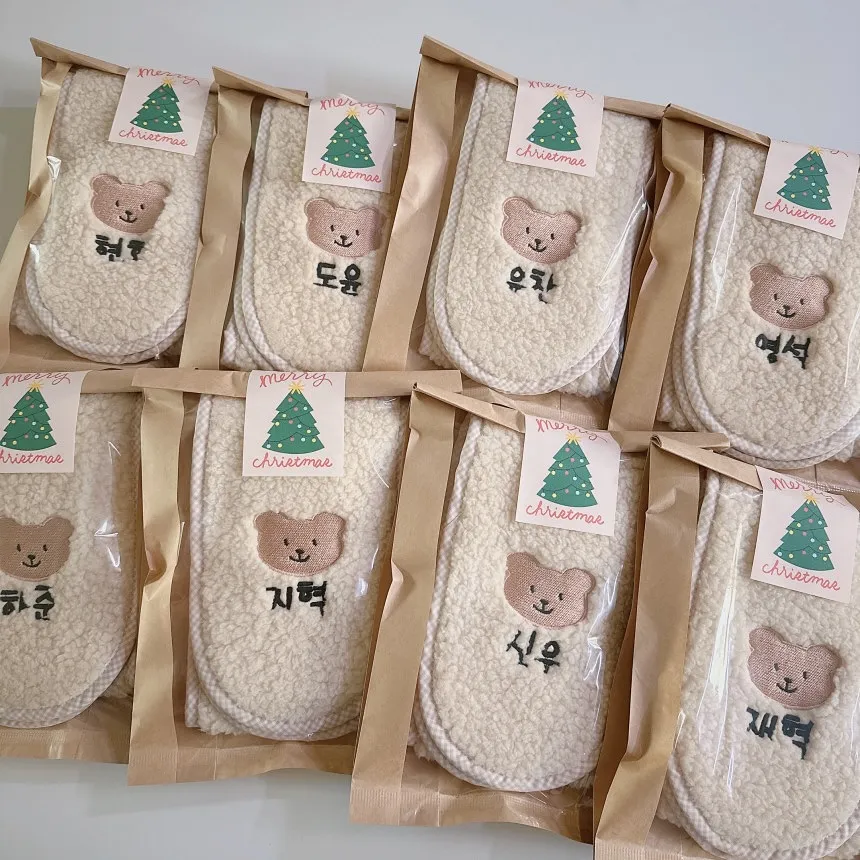 韓國客製化-正韓兒童保暖圍巾整條親膚不會發癢