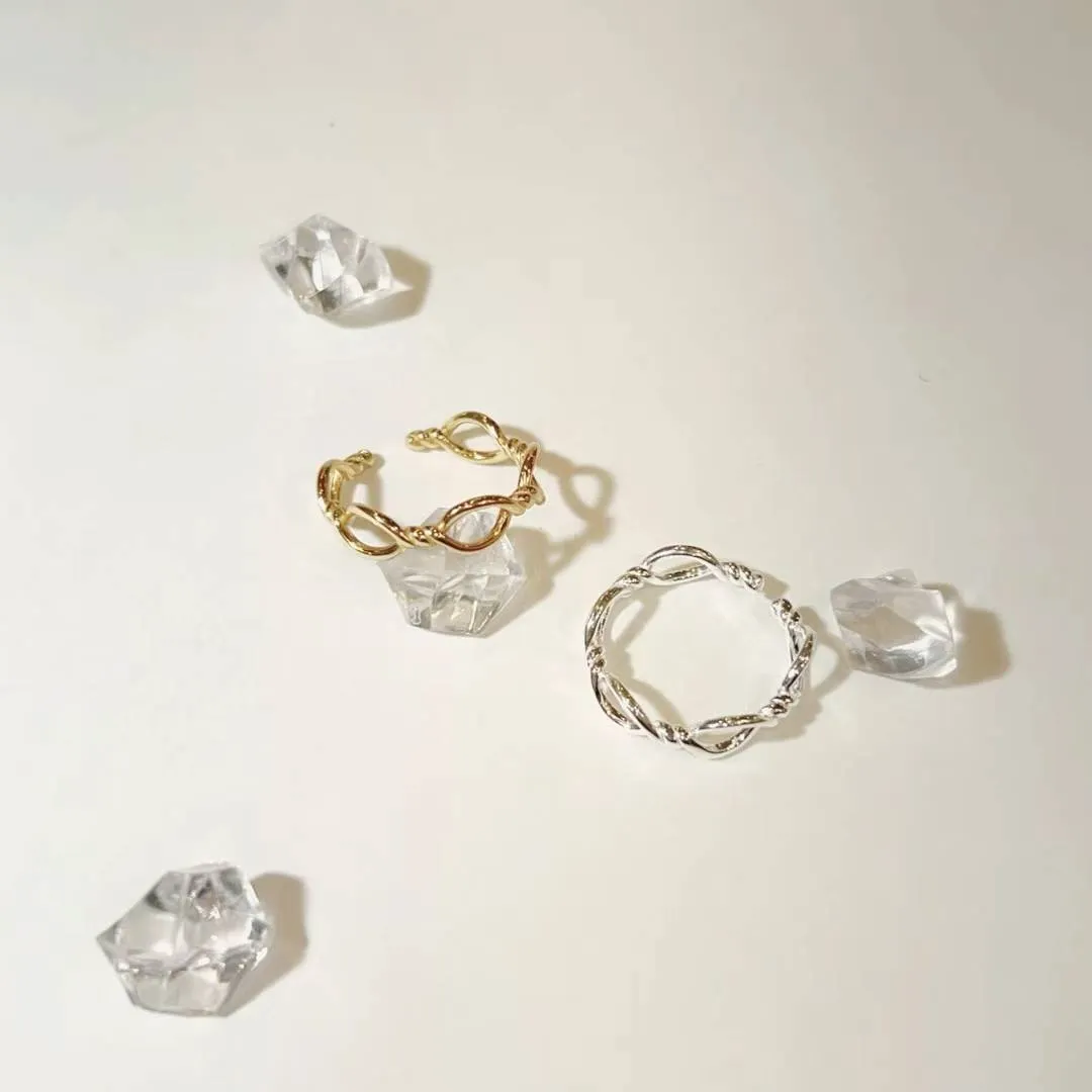 925純銀繩結造型開口戒