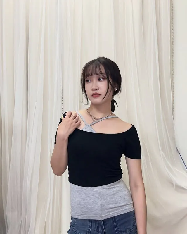 正韓短袖不規則兩件套裝