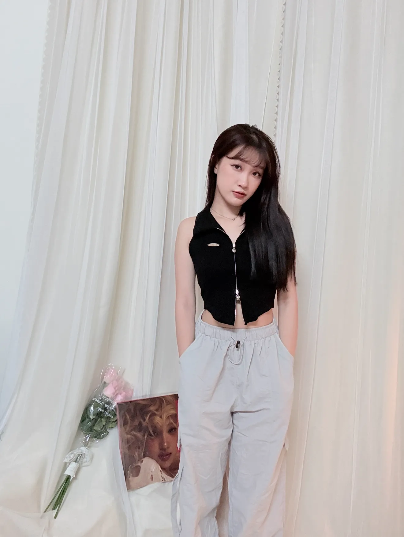 副乳bye-愛心拉鍊削肩超顯瘦背心