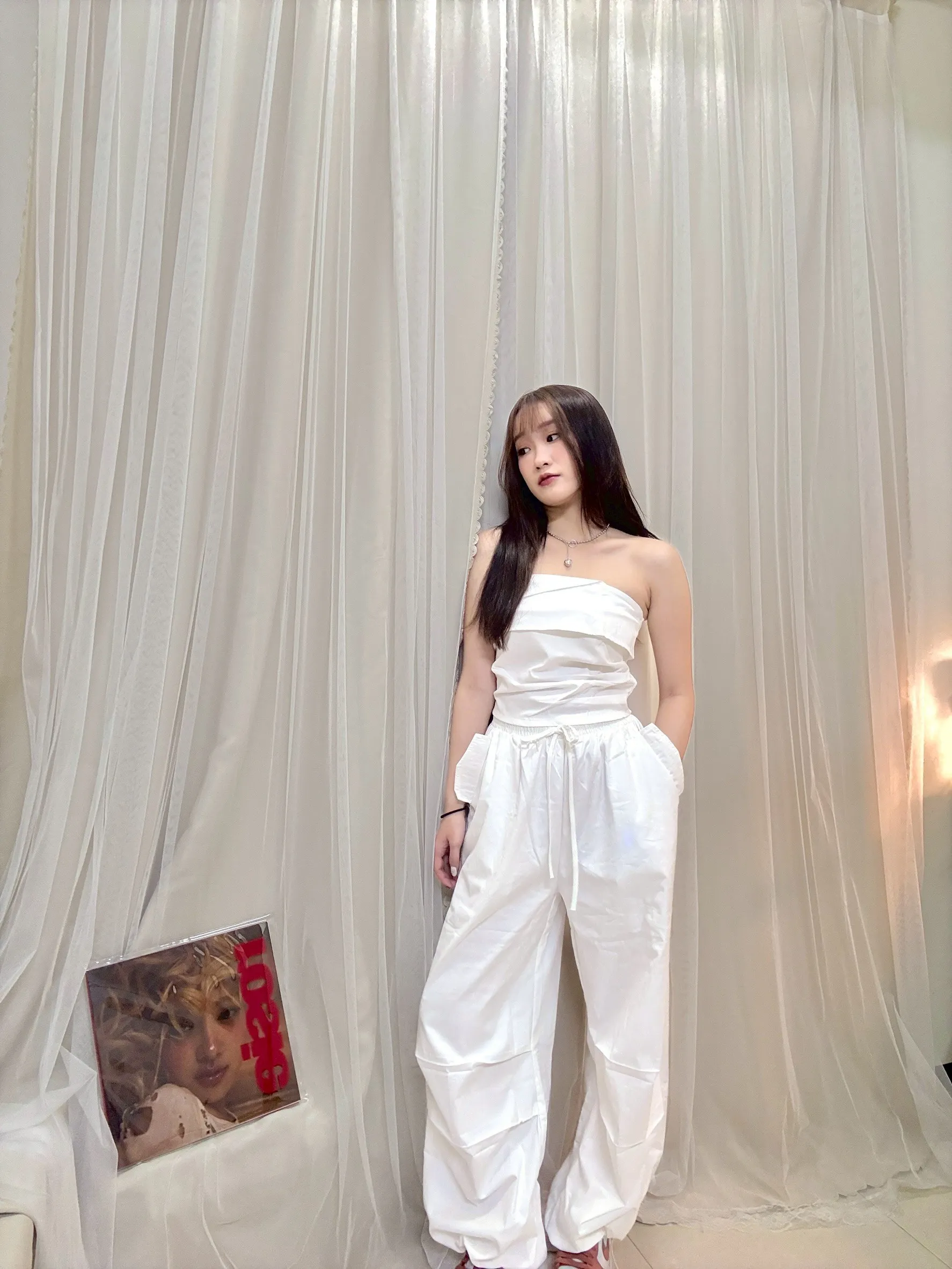 酷炫甜辣風-工裝平口闊腿套裝