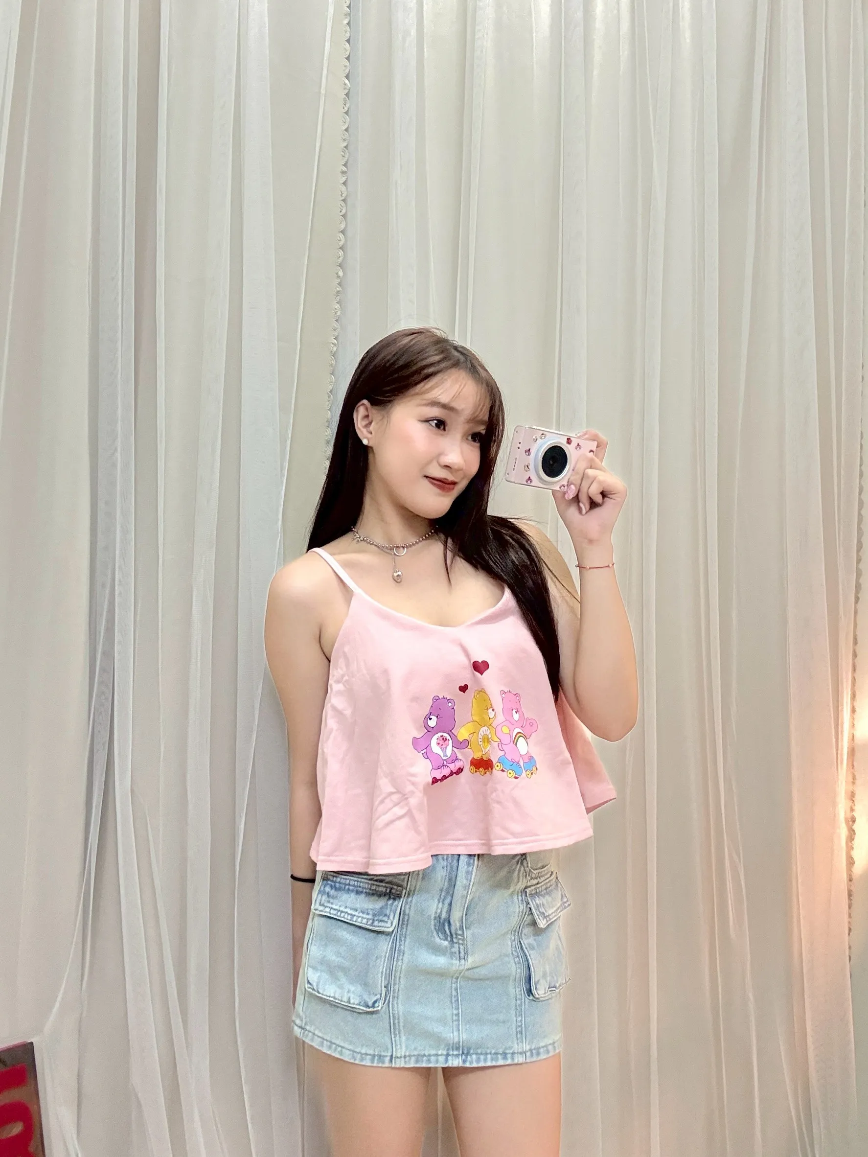 海邊必穿-彩虹小熊細肩傘洋上衣