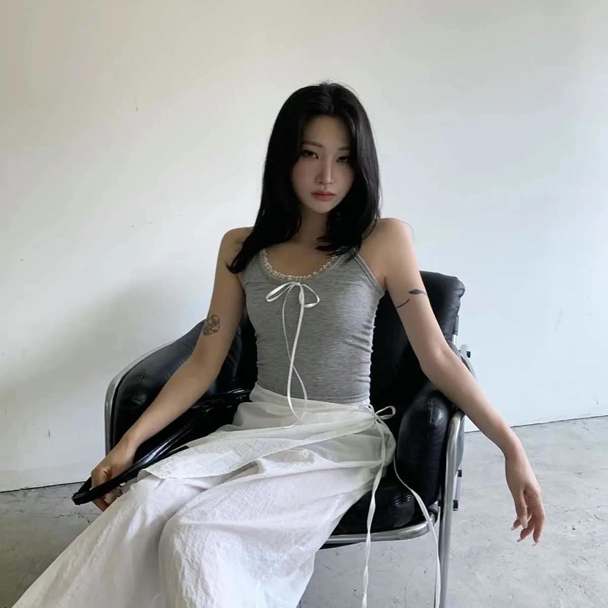 正韓蝴蝶結掛脖小背心