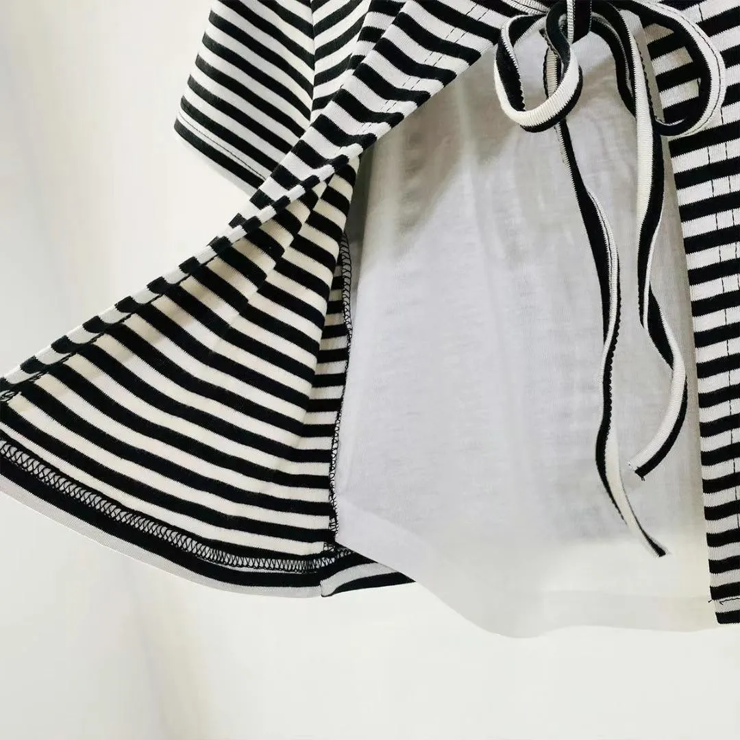 正韓條紋綁帶小外套