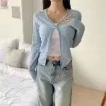 正韓直條紋防曬外套 