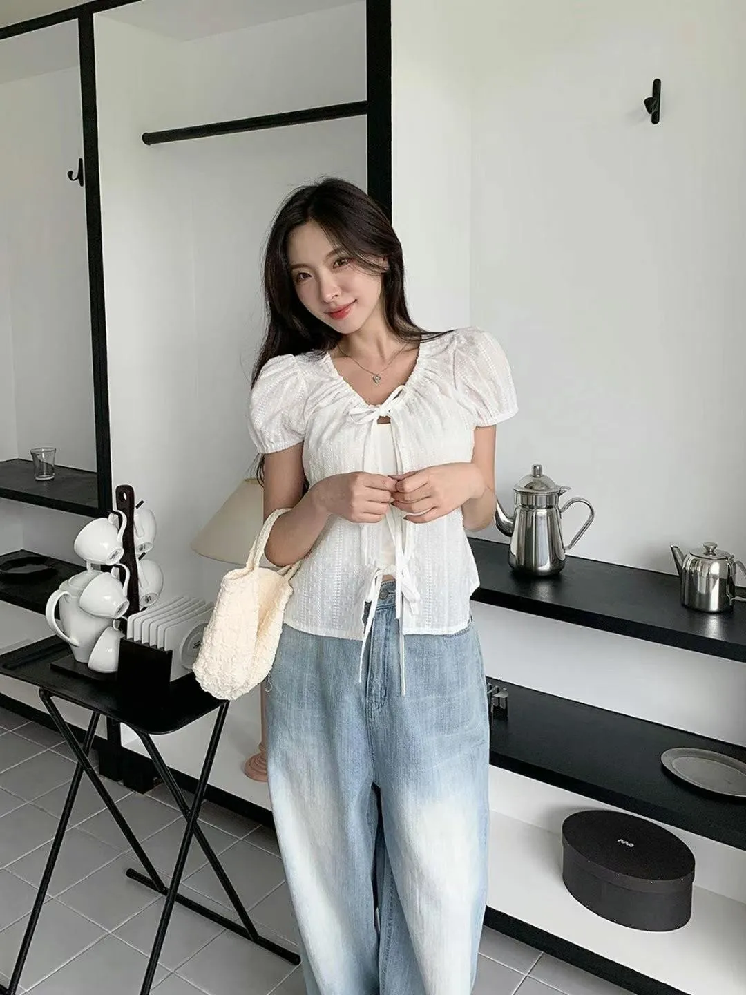 正韓娃娃公主袖綁帶外罩