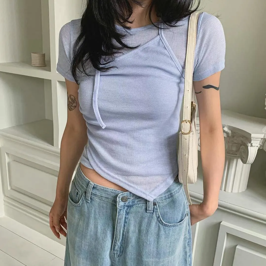 正韓不規則修身上衣 