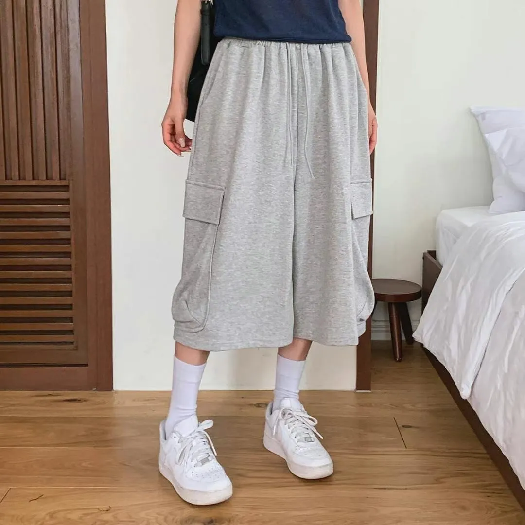 正韓超大版y2k口袋九分褲