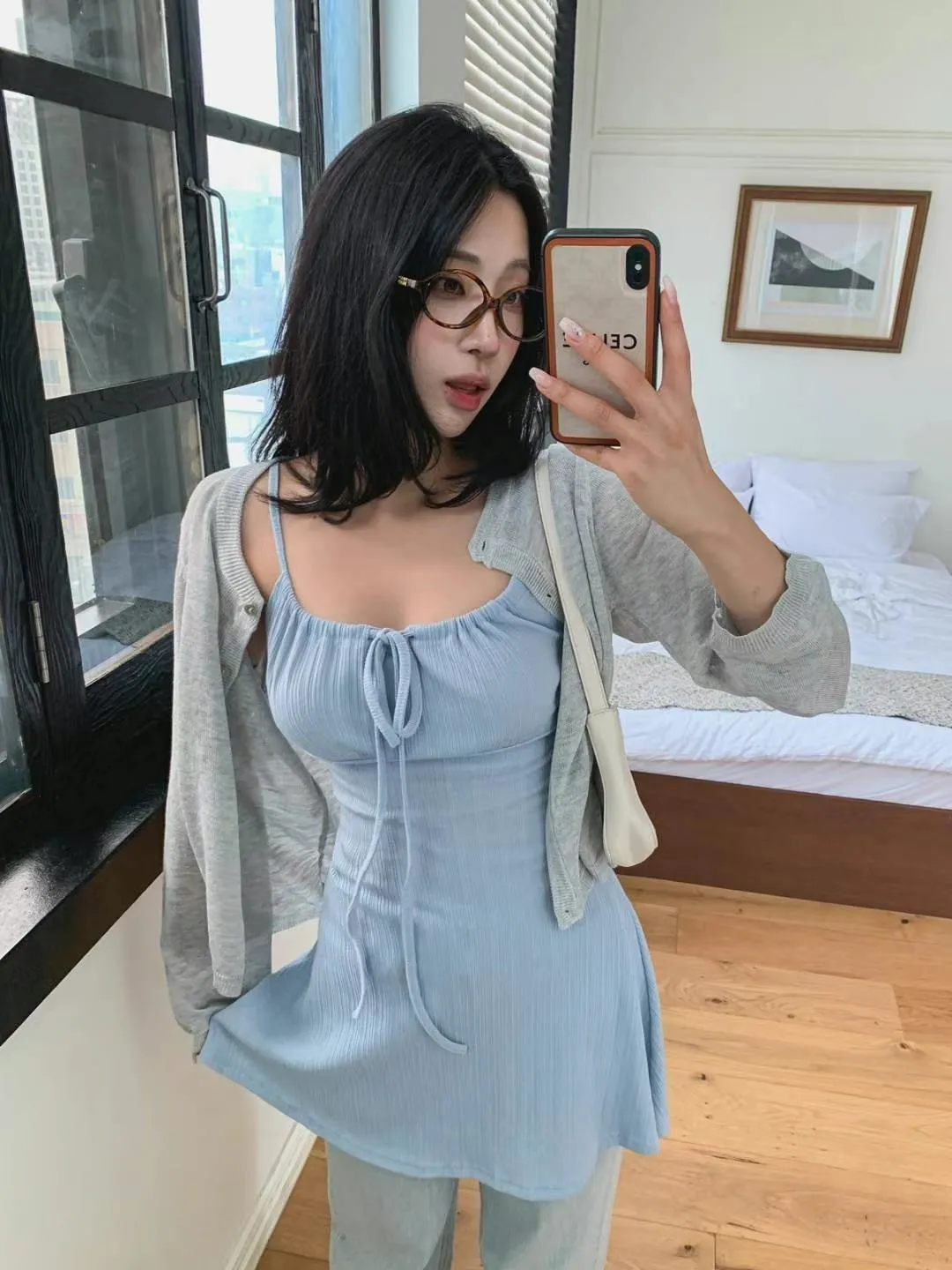 正韓超大版y2k口袋九分褲