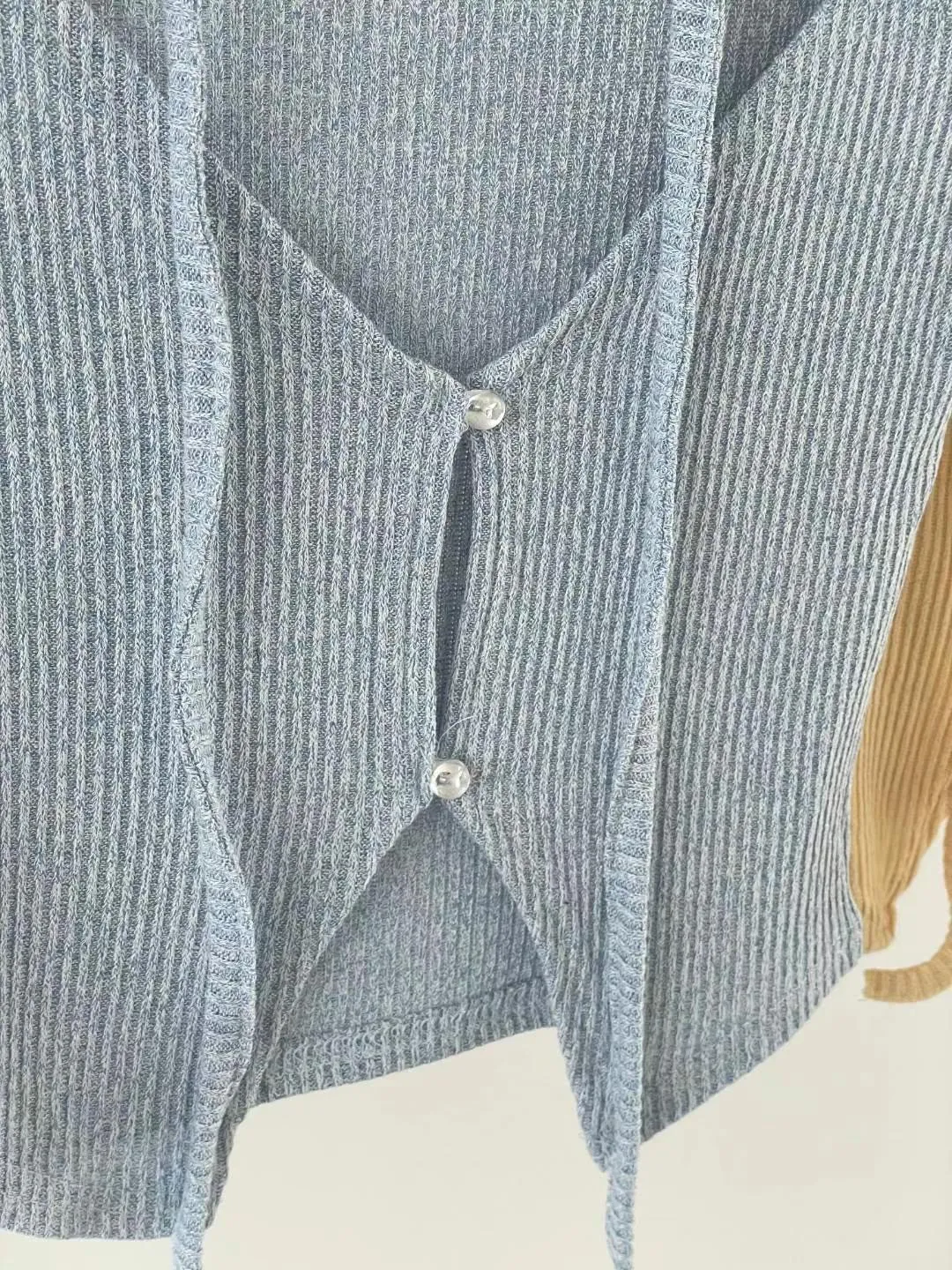 雙釦不規則附飄帶+背心套裝