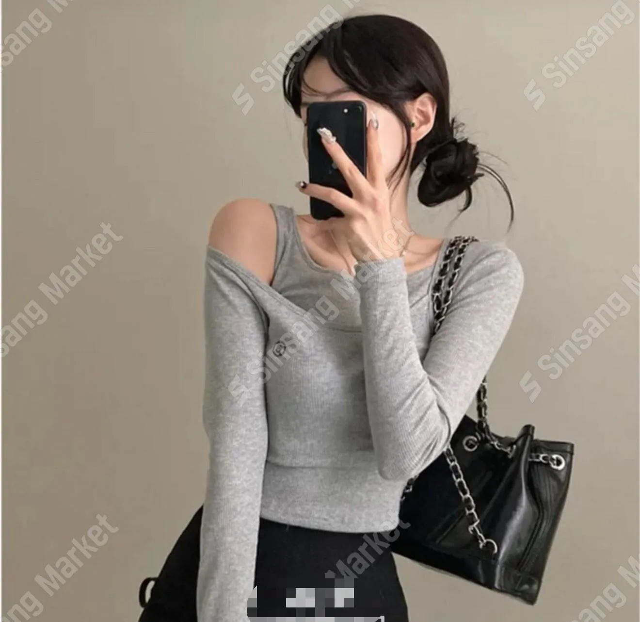 正韓兩件式不規則疊搭套裝