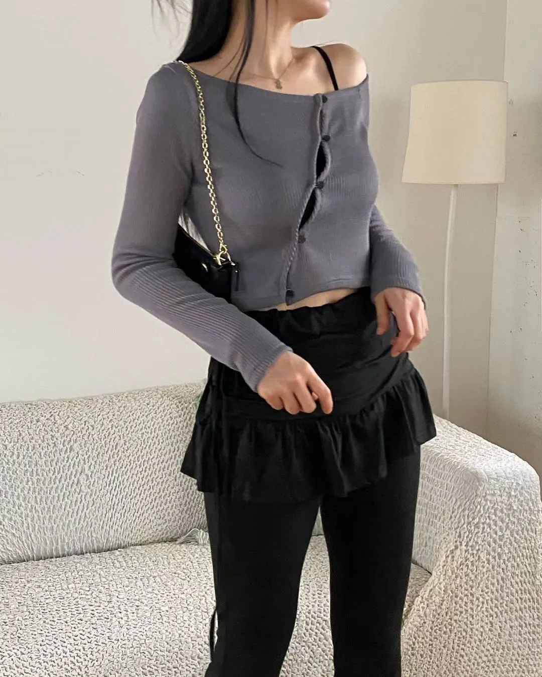 正韓雪莉不規則開衫