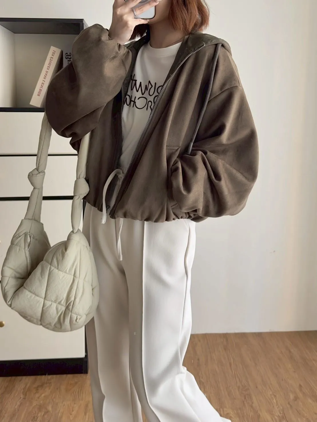 磨毛連帽拉鍊外套