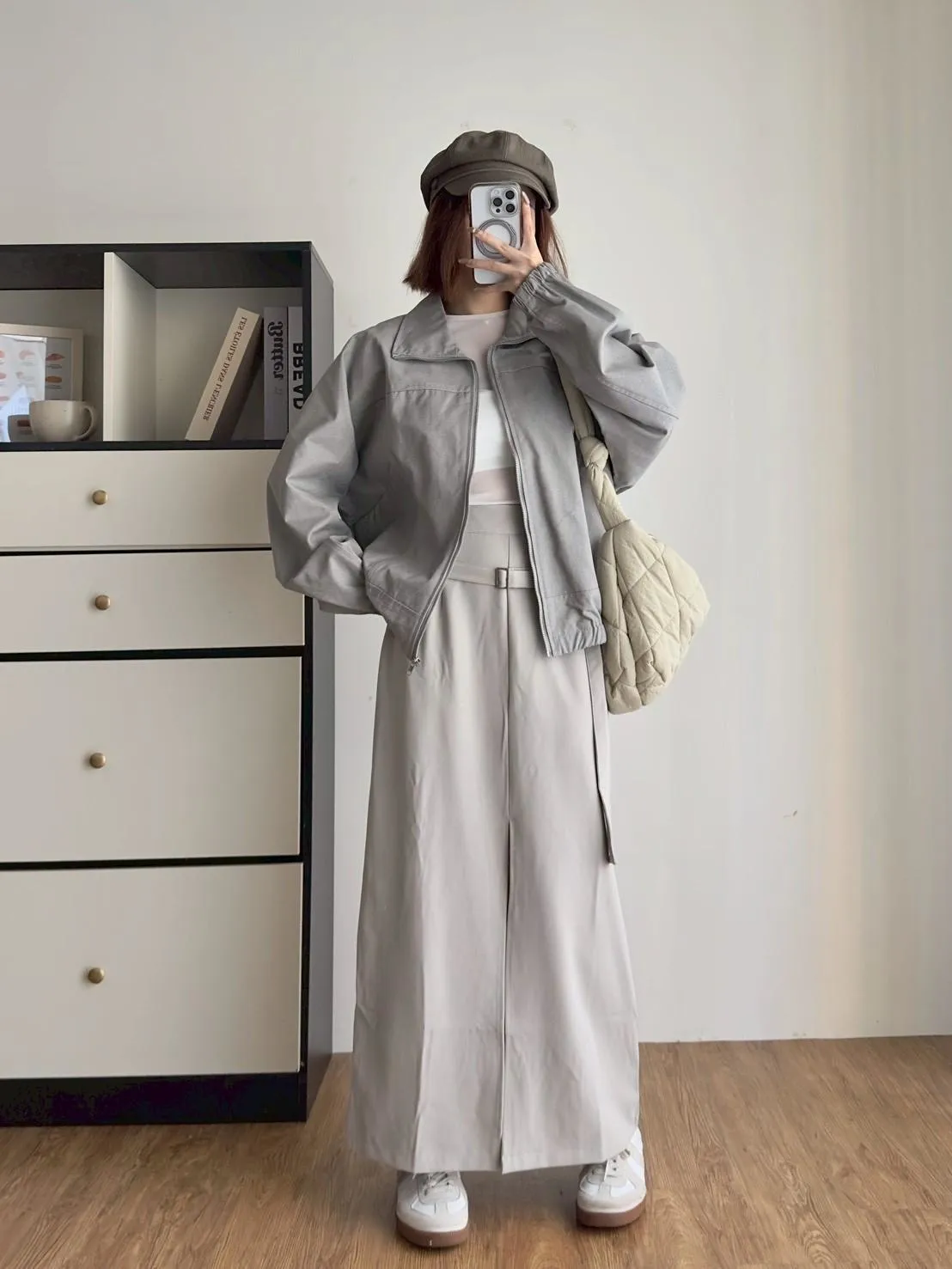 洗水牛仔拉鍊下縮外套