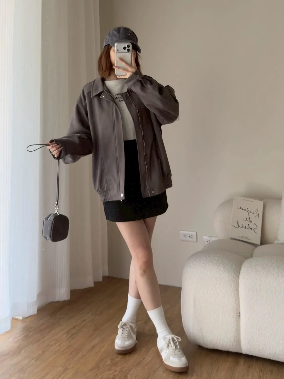 羊絨坑條半裙 (有內裡)