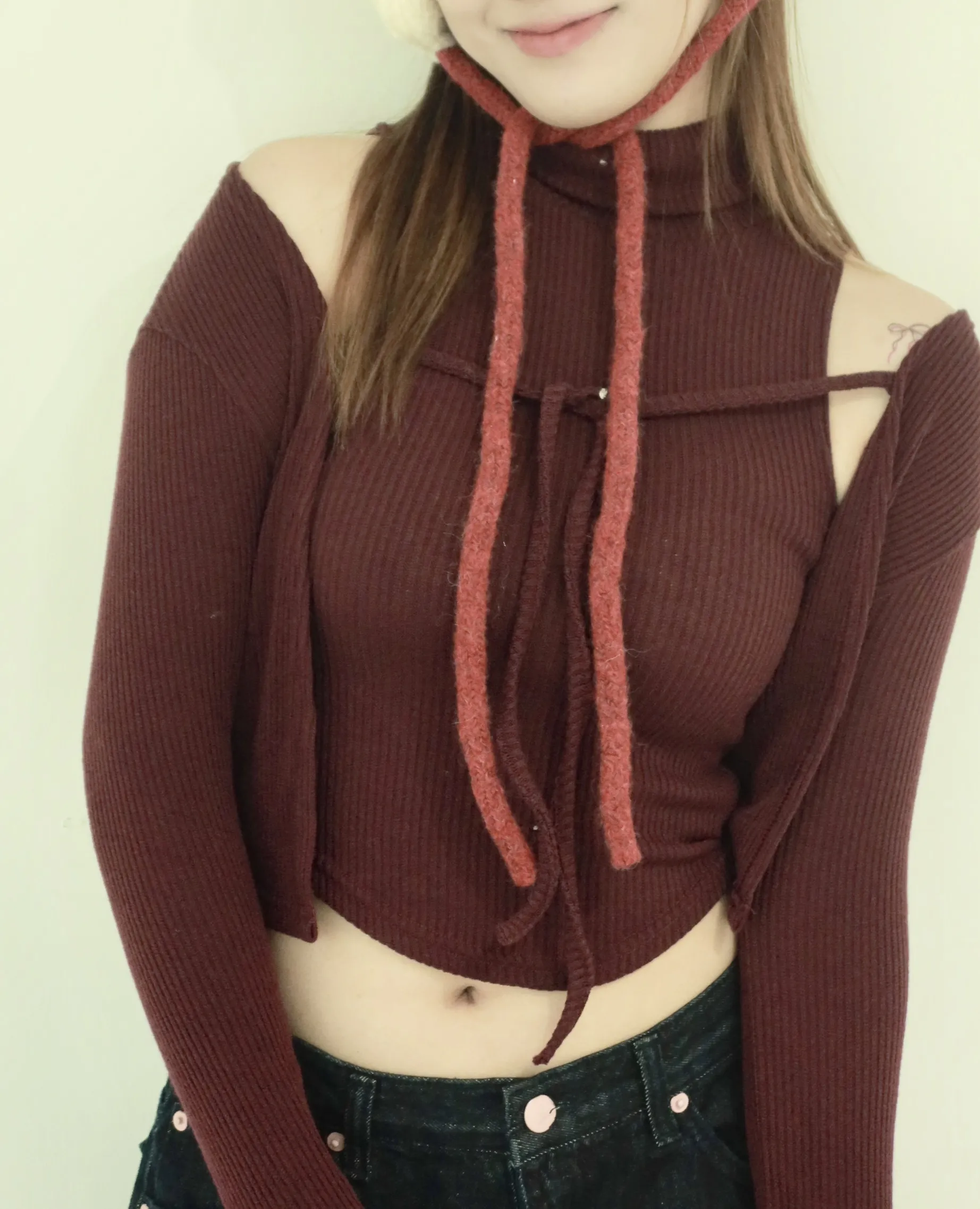 正韓高領開衫套裝