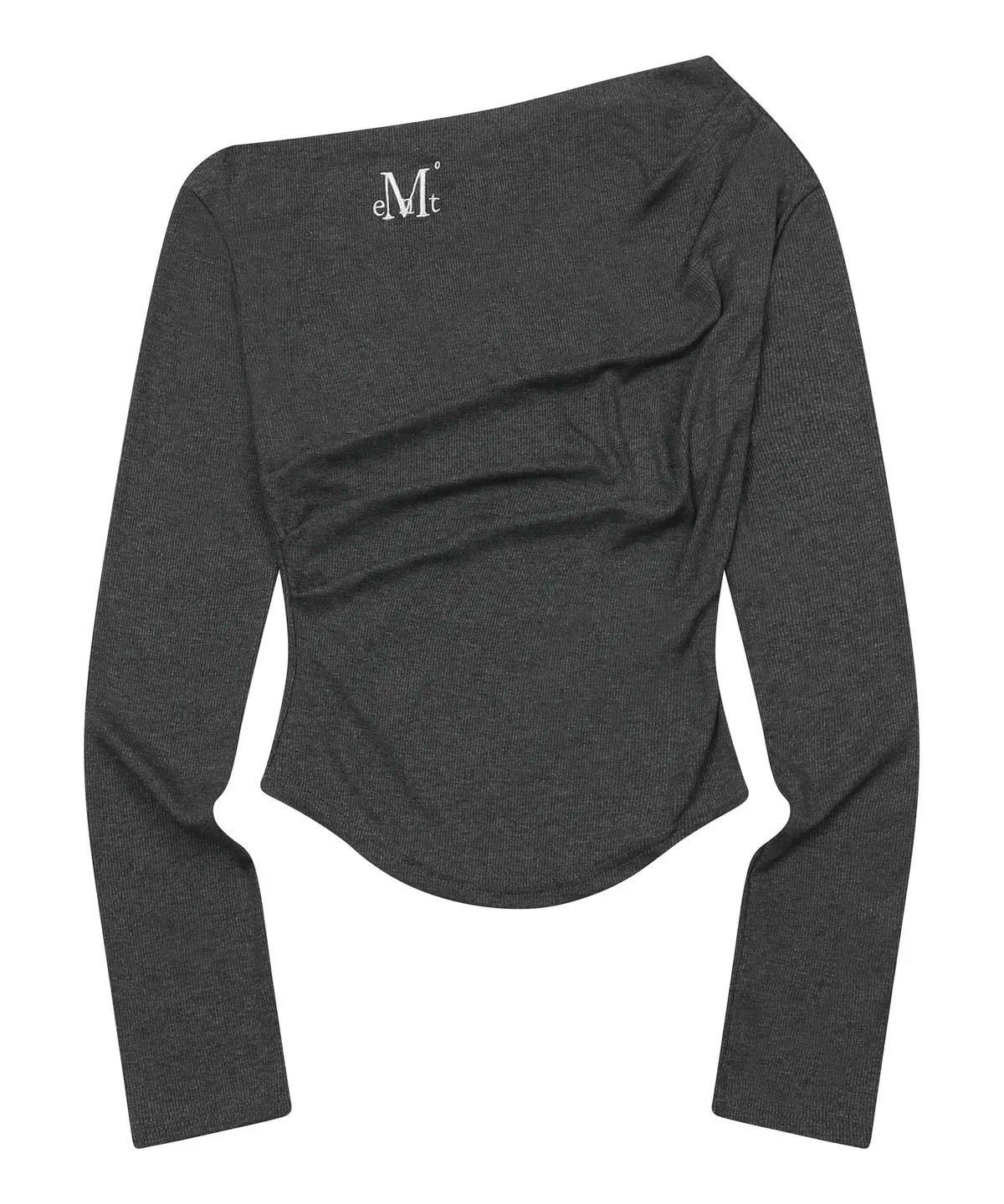 【預購】 MUCENT LIVRE OFF SHOULDER UNBALANCE LONG SLEEVE T  熱銷款側皺 一字領 斜領上衣